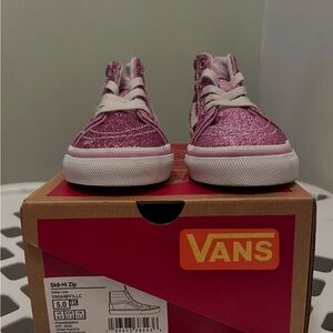 Vans Kids Sparkly Pink Sk8-Hi Sneakers